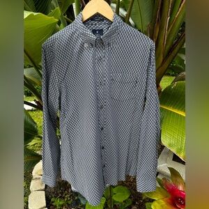 Ben Sherman White and Blue Casual Button Down Shirt